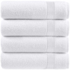 Colour White Bath Towels (27x54) - 680 GSM