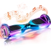 WEELMOTION Chrome Iridescent 6.5" UL 2272 Certified Hoverboard with Music Speaker and LED Front Lights, Strap Lights, Shining Whees, 72Wh Battery (>55.4Wh) All Terrain with bag