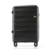 Valise de 28 po extensible légère 100 % PP de Travlr avec verrou TSA, roulettes mutes et chariot aluminium - Noir .