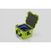 Colour Bright lime case with a cool blue interior.