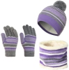Colour B - Light Purple - Hat Scarf Gloves Set