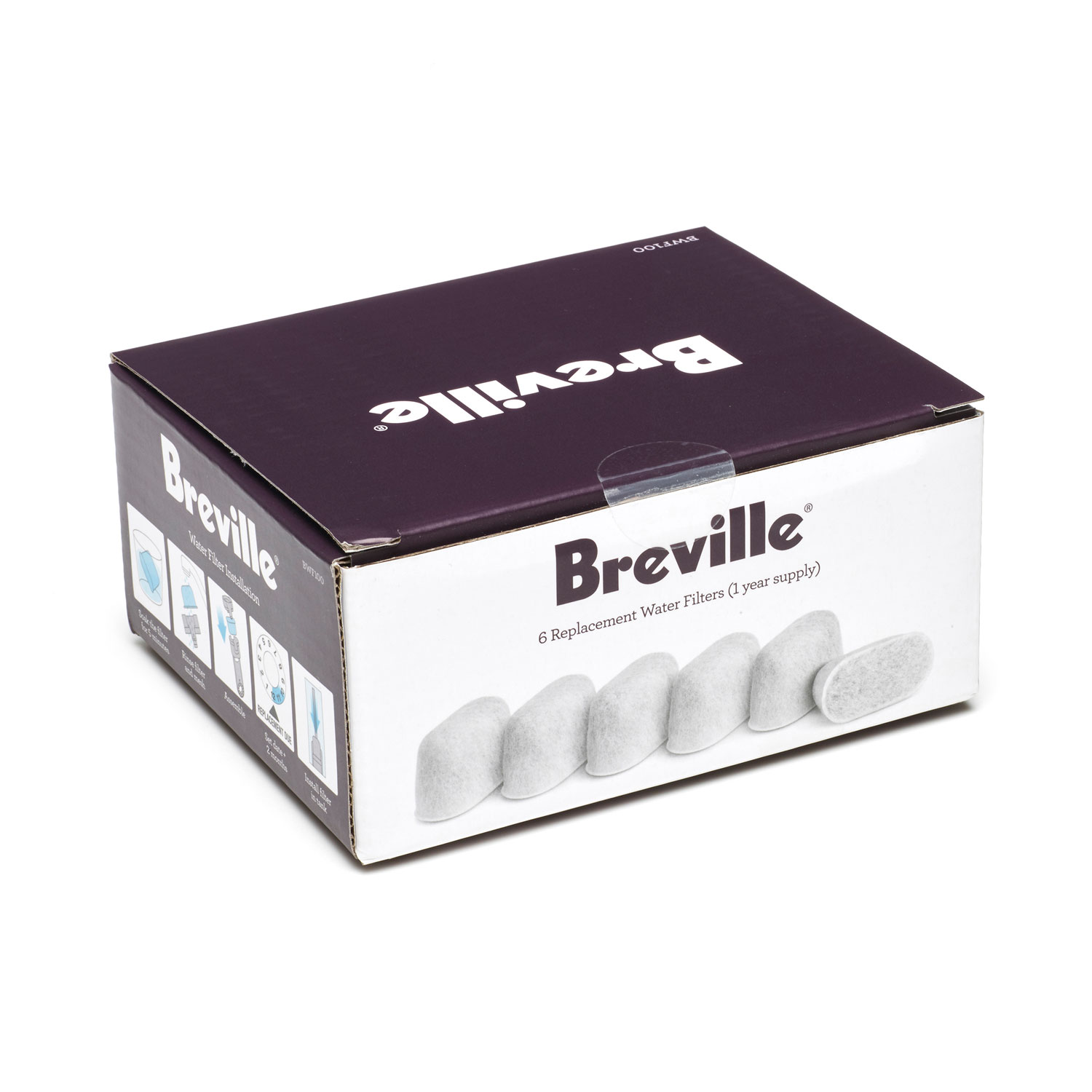 Breville 6-Pack Replacement Water Filters (BWF100)