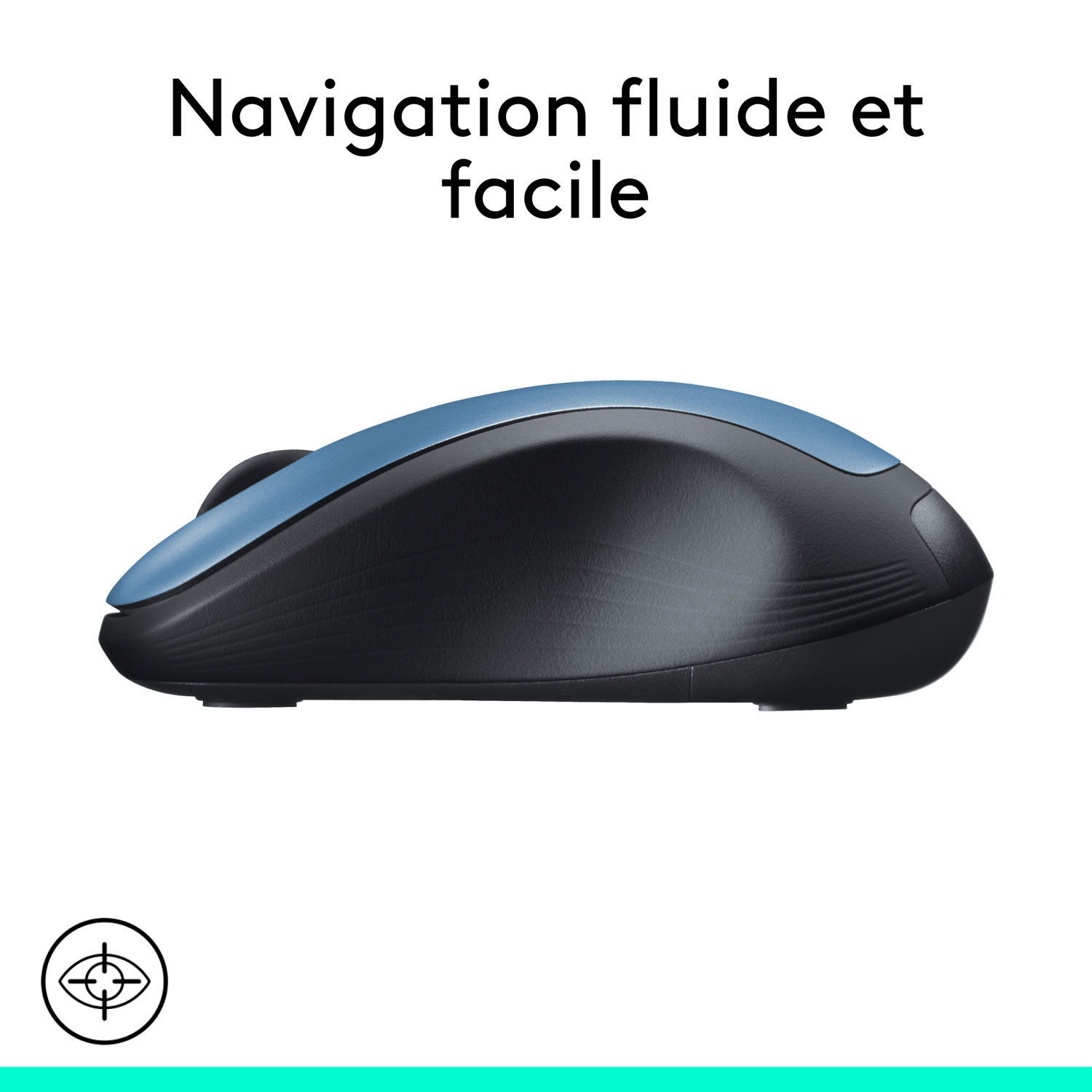Souris ambidextre sans fil M310 de Logitech - Bleu paon