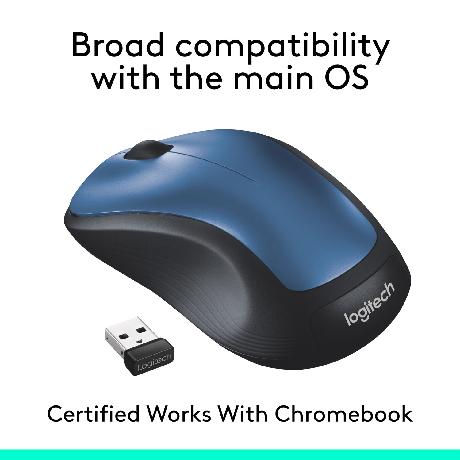 Souris ambidextre sans fil M310 de Logitech - Bleu paon