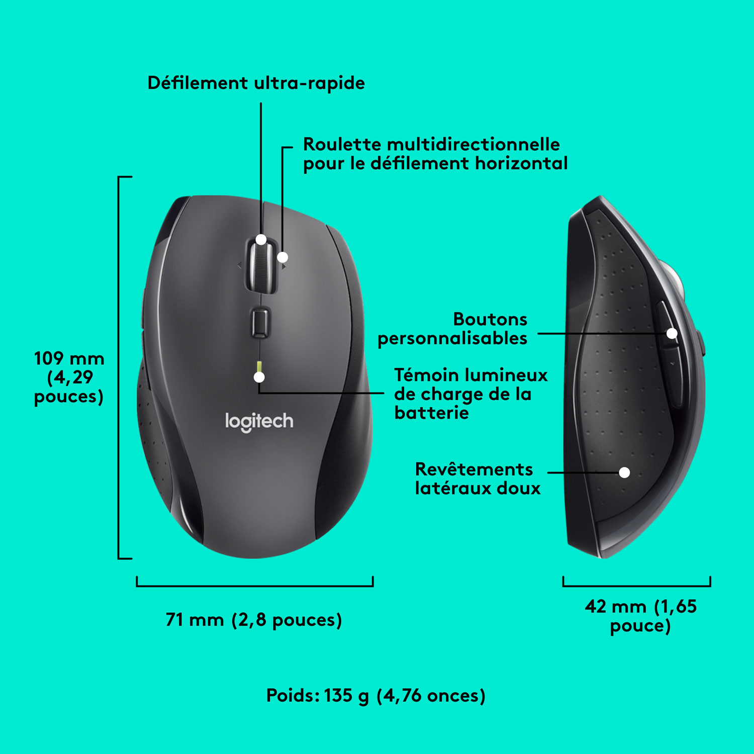 Logitech M705 Marathon Wireless Laser Mouse