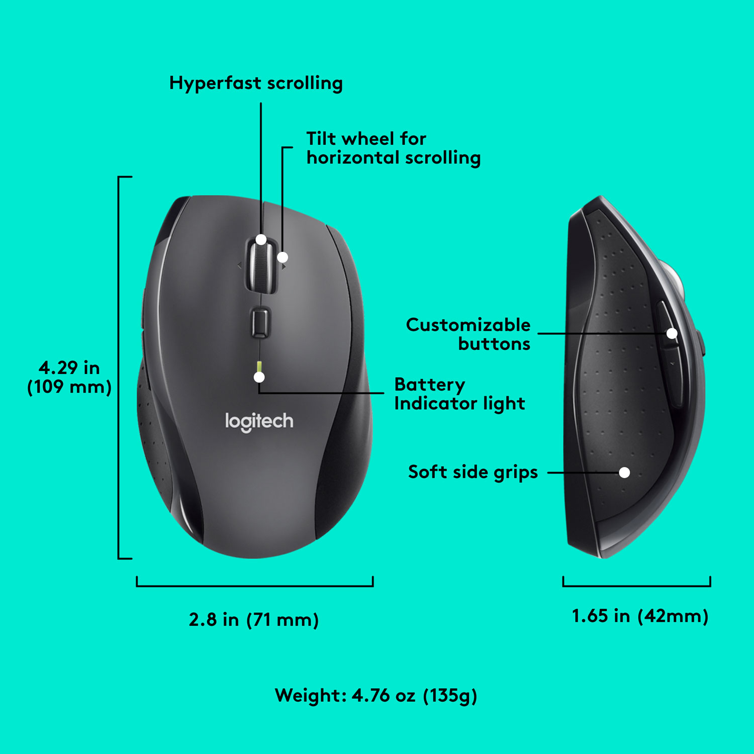 Logitech M705 Marathon Wireless Laser Mouse