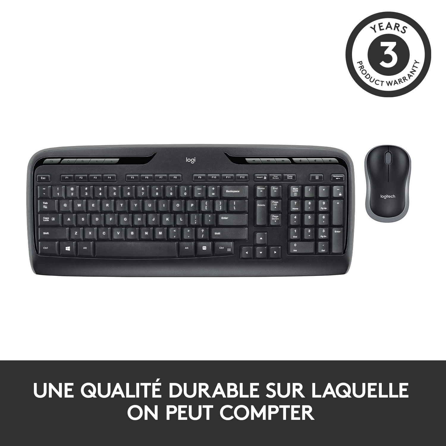 Ensemble avec clavier et souris sans fil MK320 de Logitech - Français