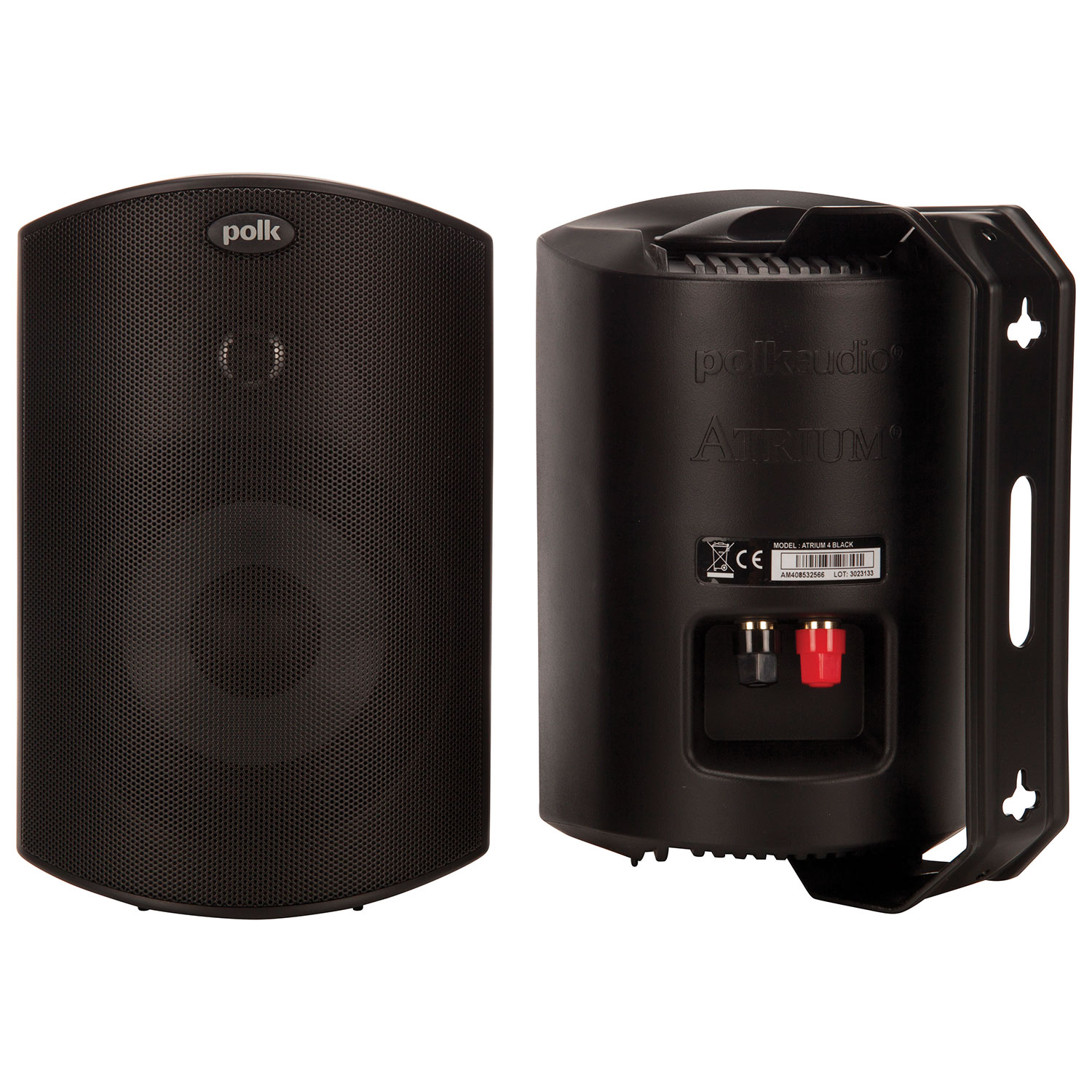 Haut-parleur d'extérieur 80 watts Atrium 4 à l'épreuve des intempéries de Polk Audio - Noir - Paire