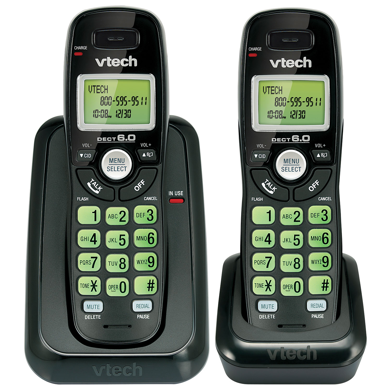 VTech 2-Handset DECT 6.0 Cordless Phone - Black