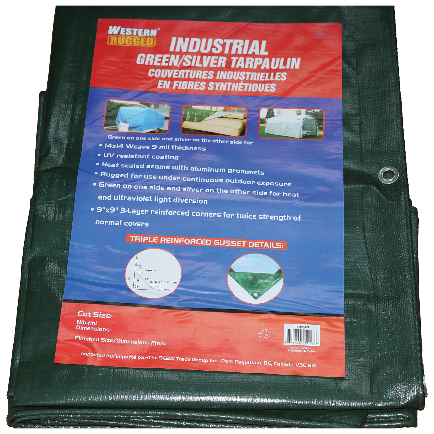 Bâche de 20 x 40 pi de Western Rugged - Vert