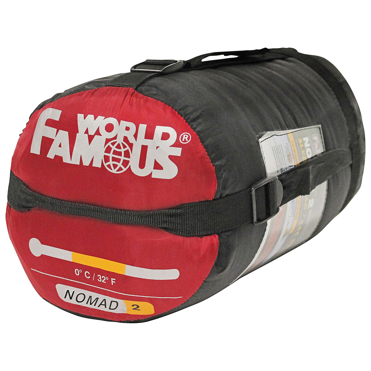 World Famous Nomad 2 Rectangular 0-Degrees Celcius Sleeping Bag - Garnet/Black