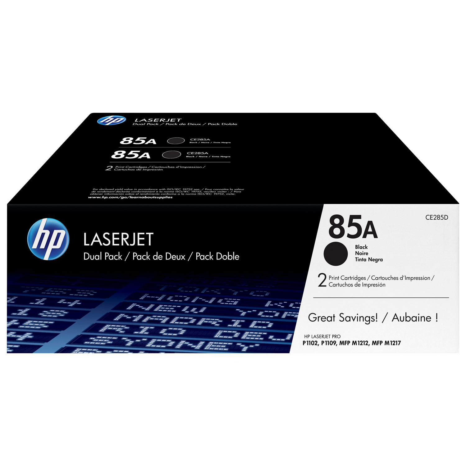 HP LaserJet 85A Black Toner (CE285D) - 2 Pack