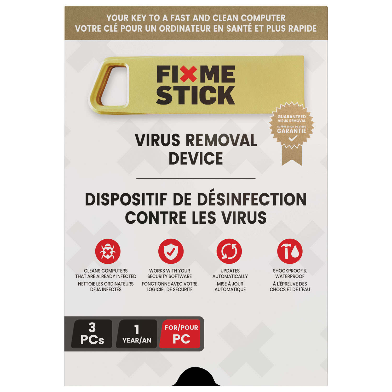 Dispositif de désinfection contre les virus FixMeStick - 3 appareils - 1 an