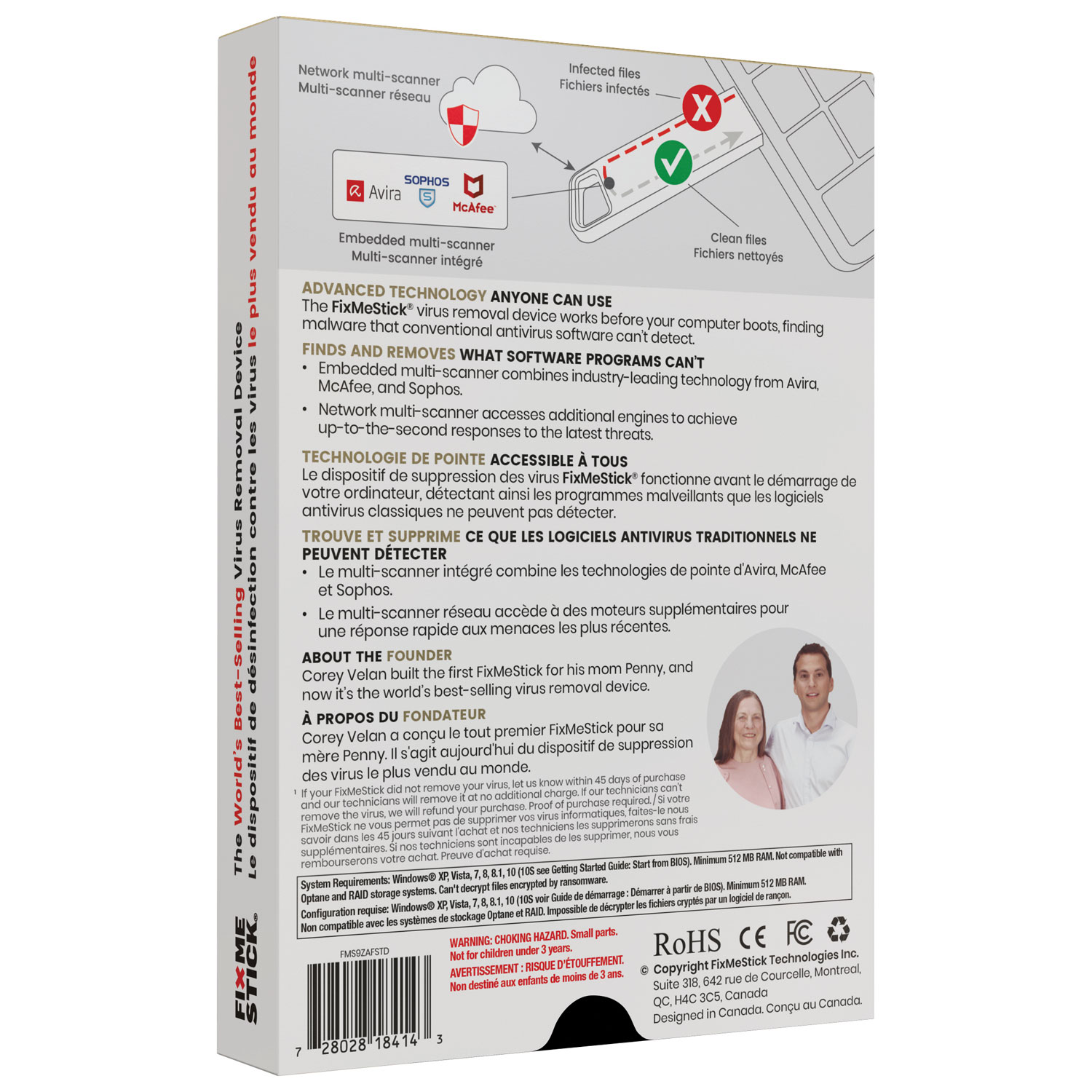 Dispositif de désinfection contre les virus FixMeStick - 3 appareils - 1 an