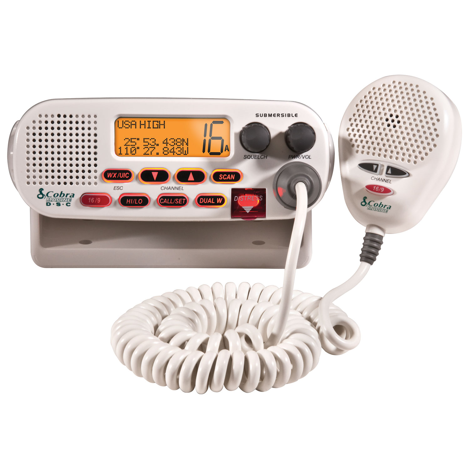 Cobra DSC-Capable VHF Radio (MRF45-D) - White