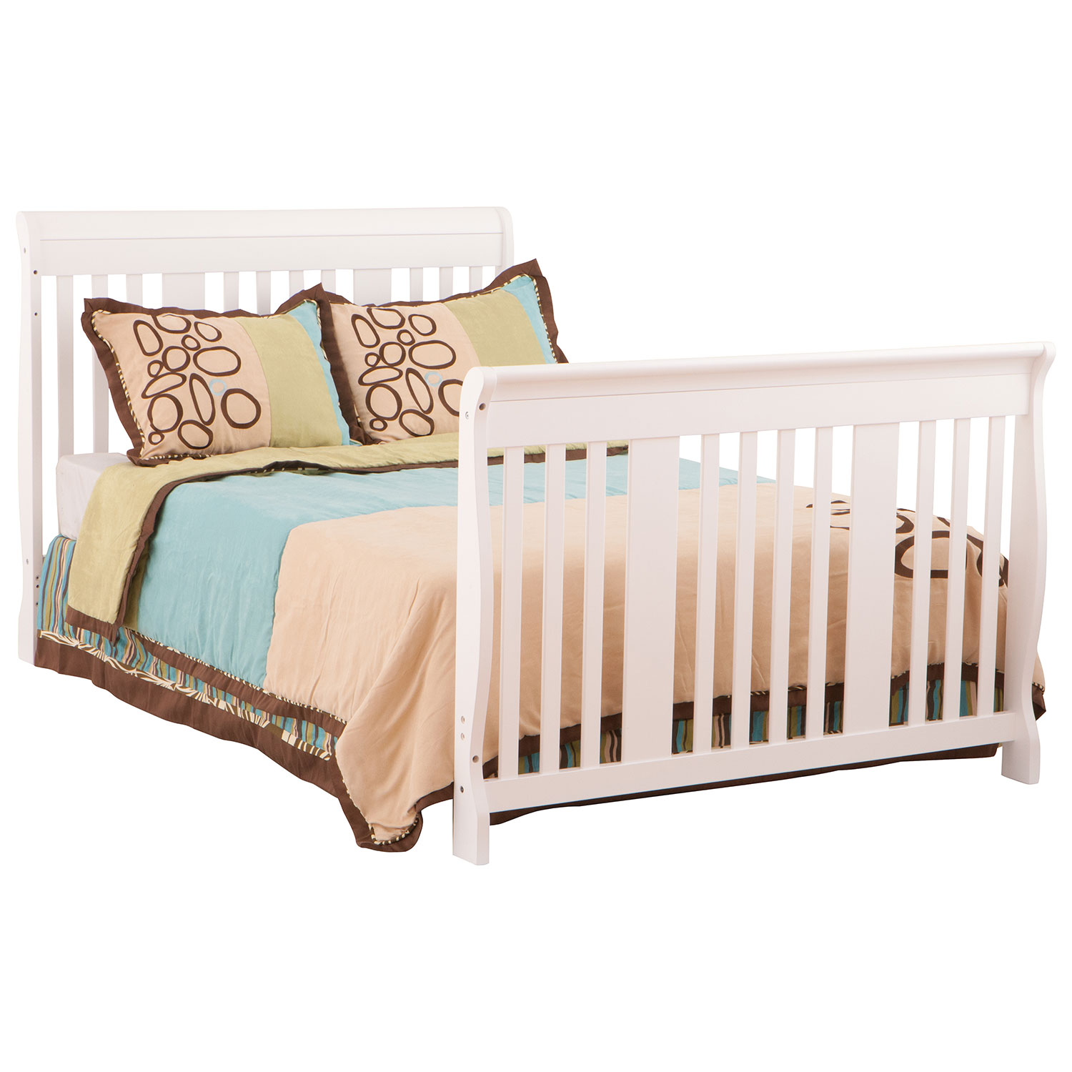 Storkcraft Portofino 4-In-1 Fixed Side Convertible Crib Changer-White