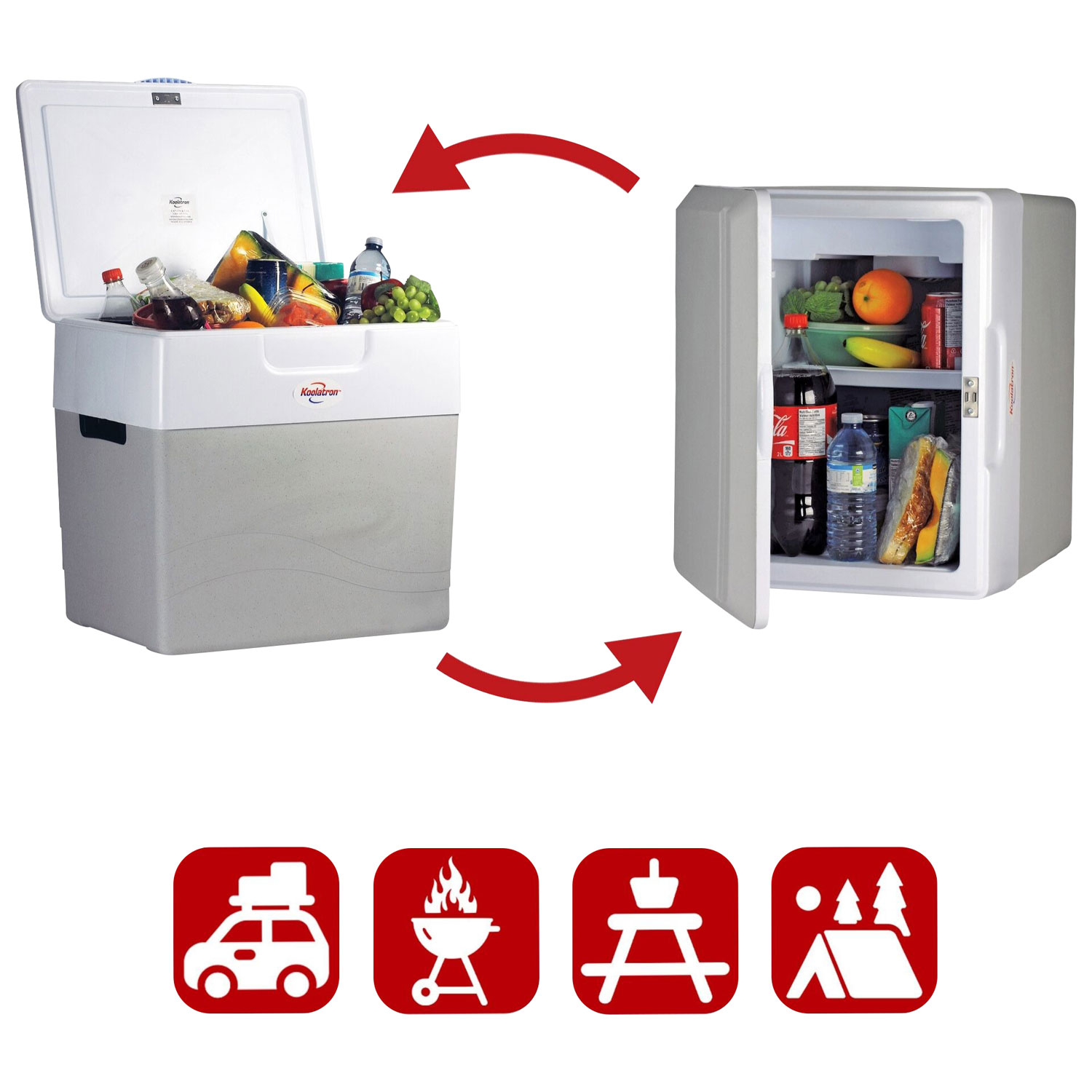 Koolatron 12V Electric Cooler/Warmer 49L Two-Way Design - Grey