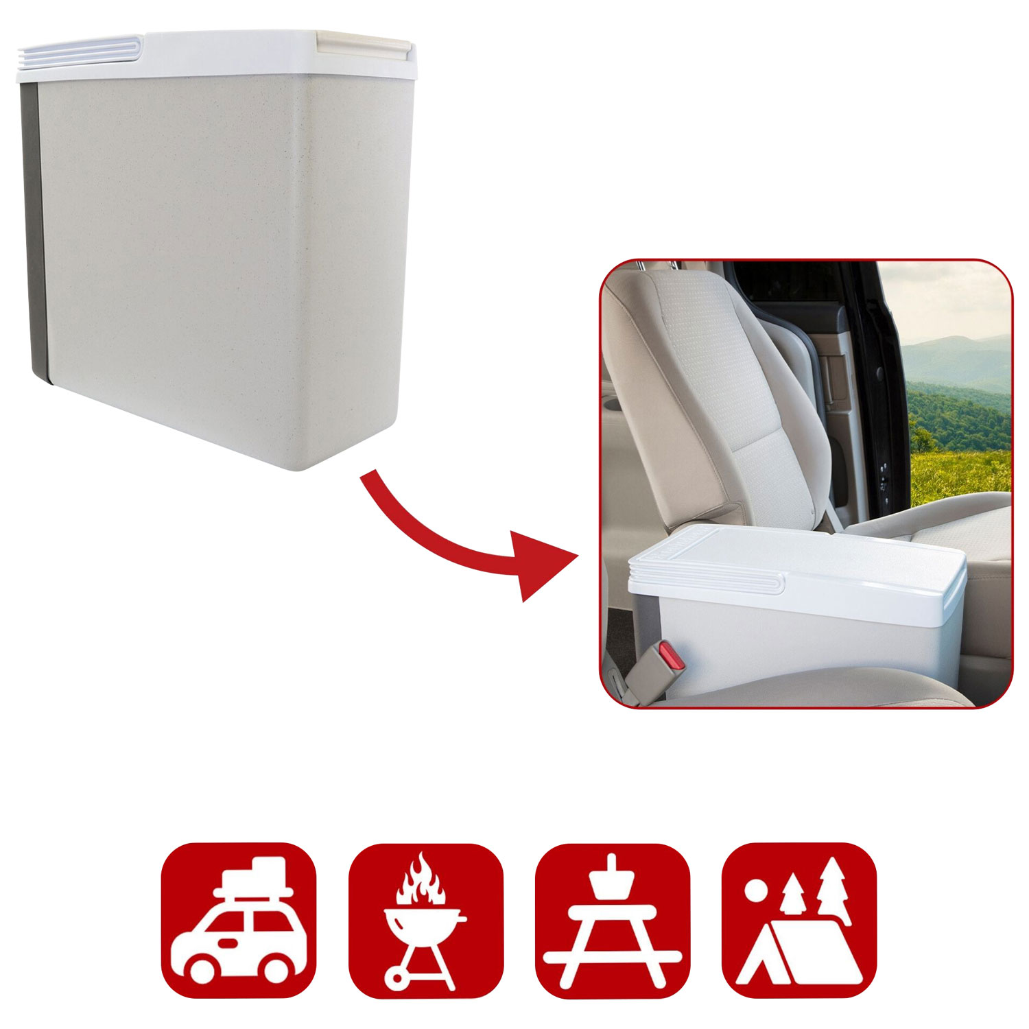 Glacière/Réchaud électrique mince 12 V 17 L de Koolatron - Gris