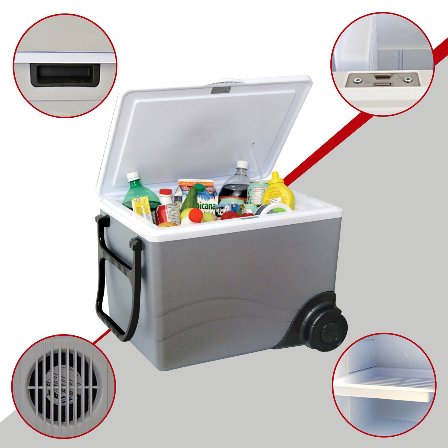 Koolatron 12V Wheeled Electric Cooler/Warmer 34L - Grey