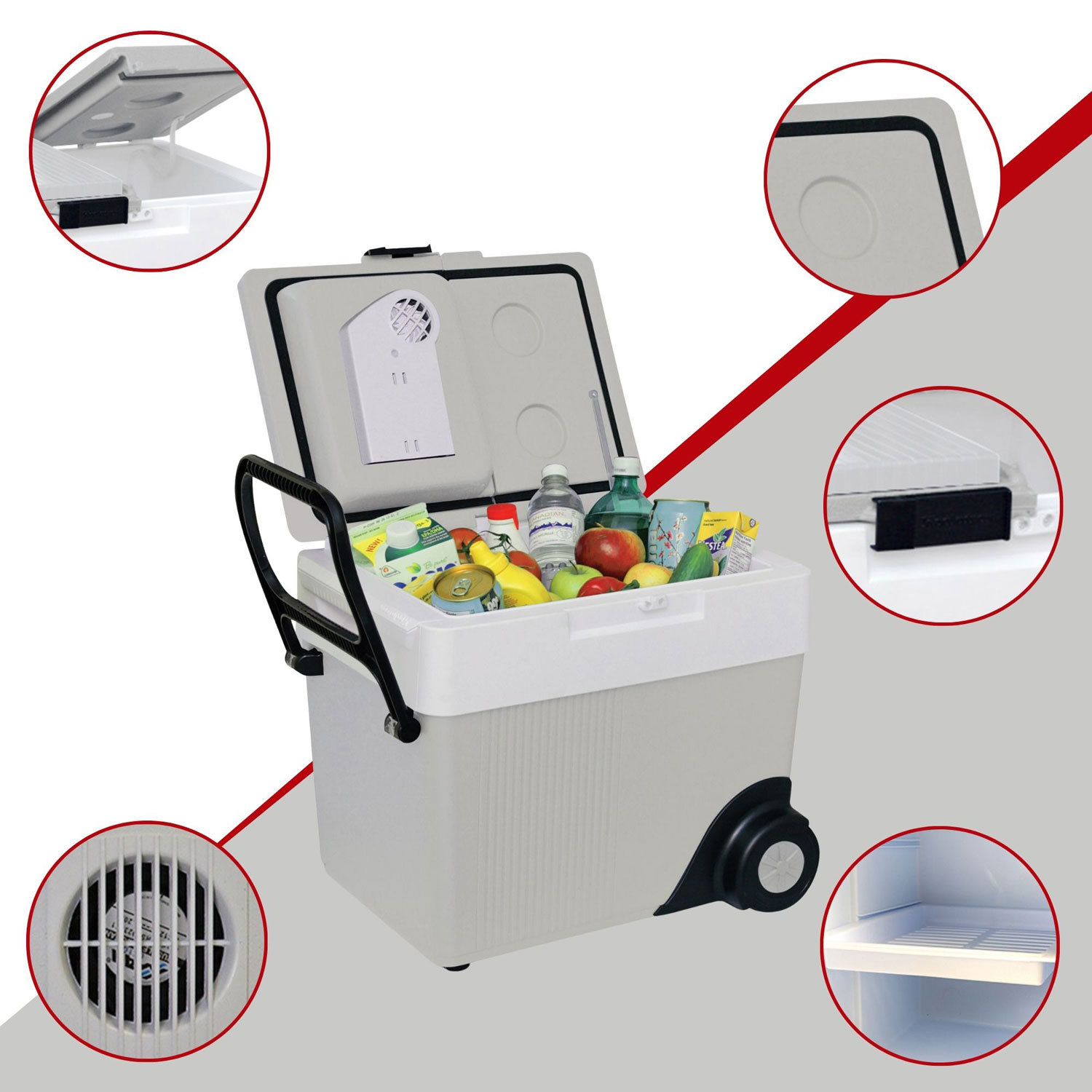 Koolatron 12V Wheeled Electric Cooler/Warmer 31L - Grey