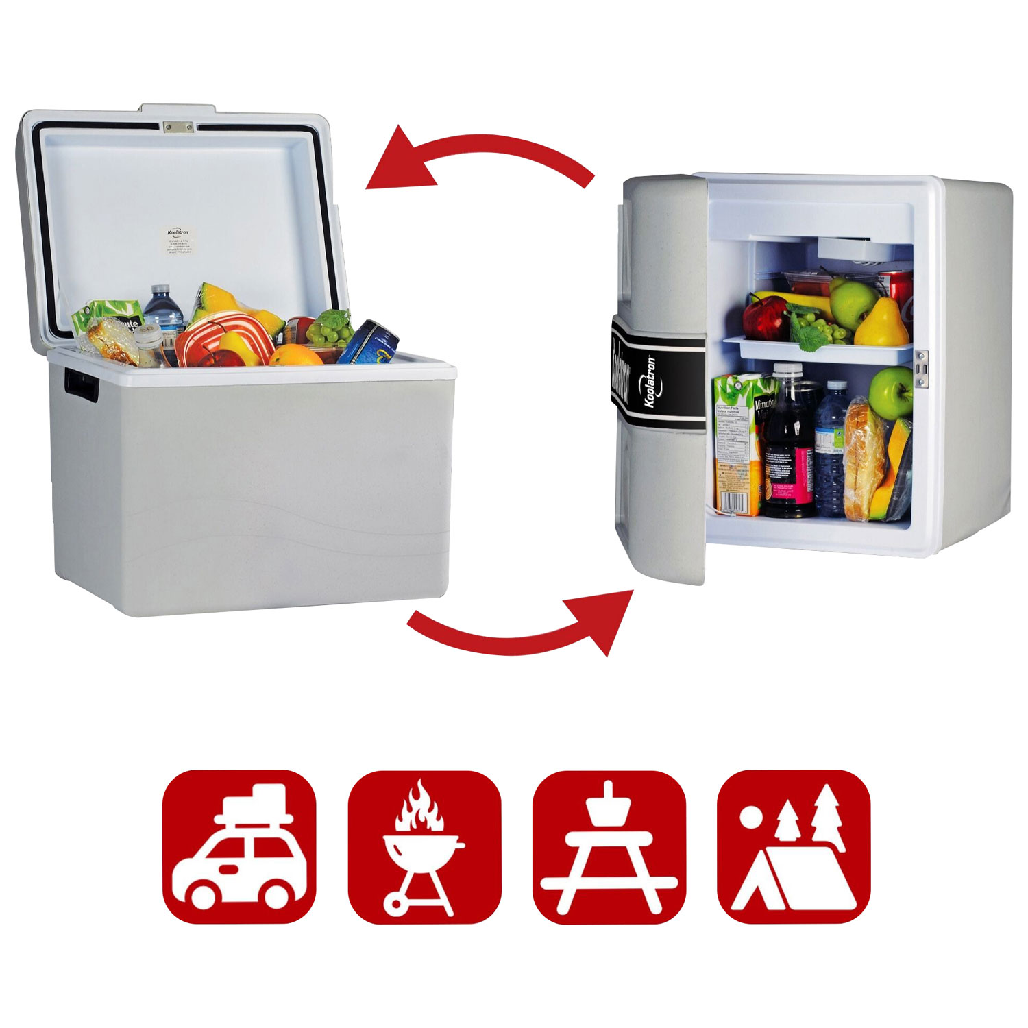 Koolatron 12V Electric Cooler/Warmer 42L Two-Way Design - Grey