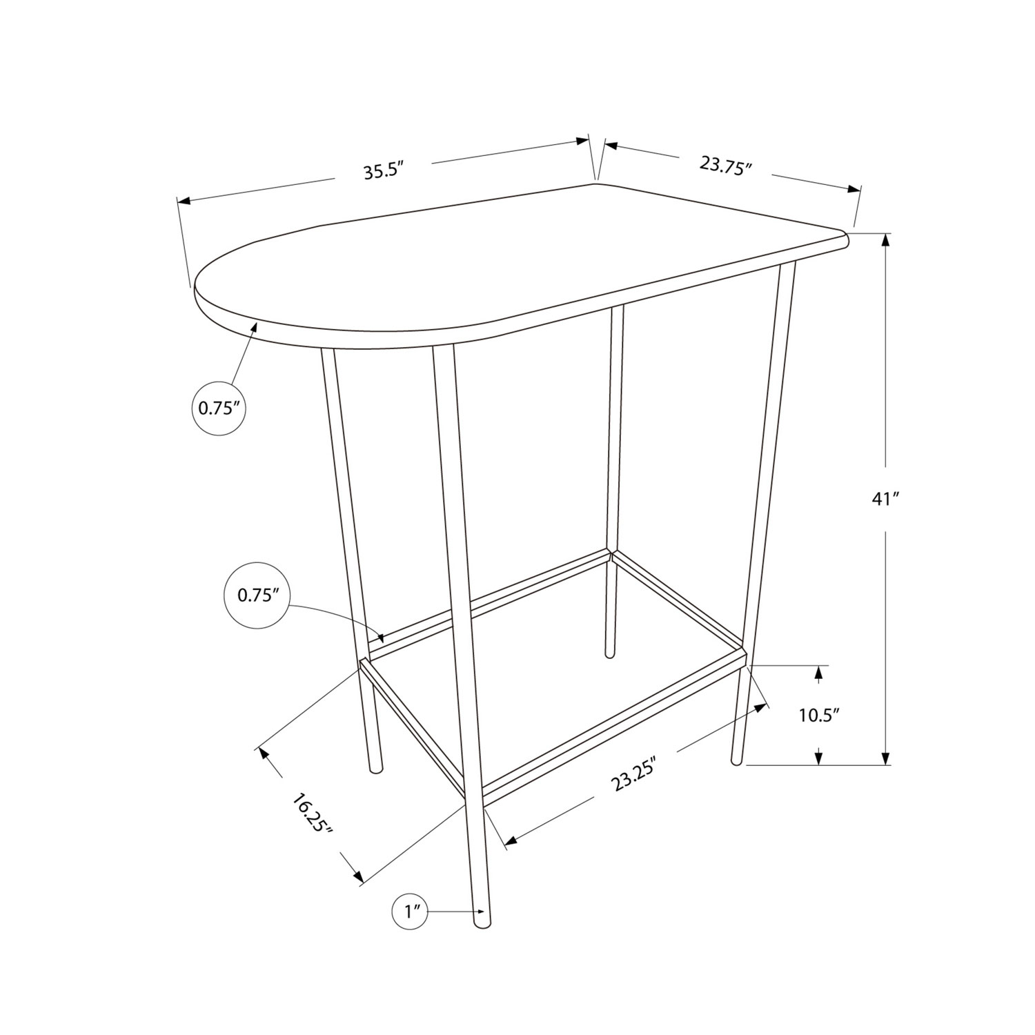 Contemporary Bar Table - Grey