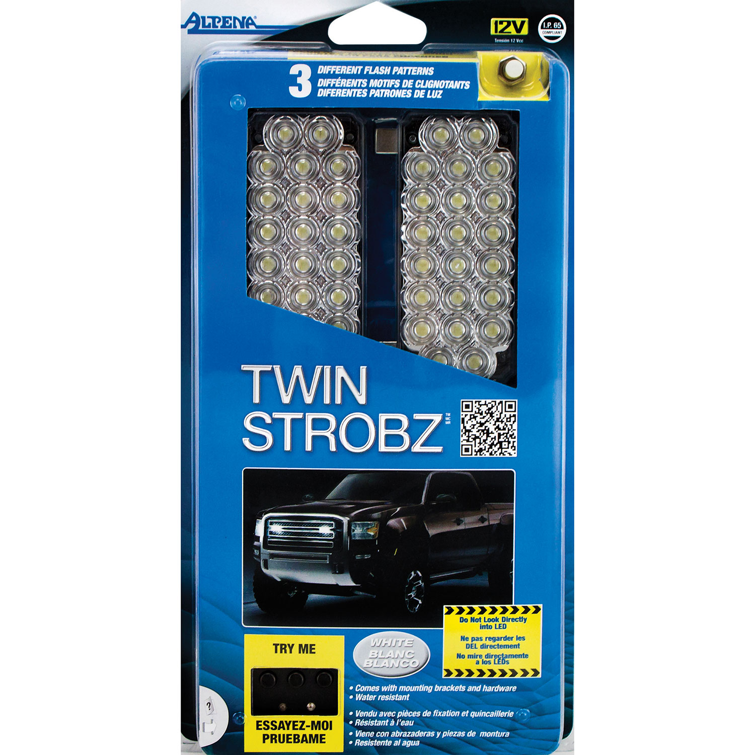 Lumières à DEL Twin Strobz d'Alpena - Blanc