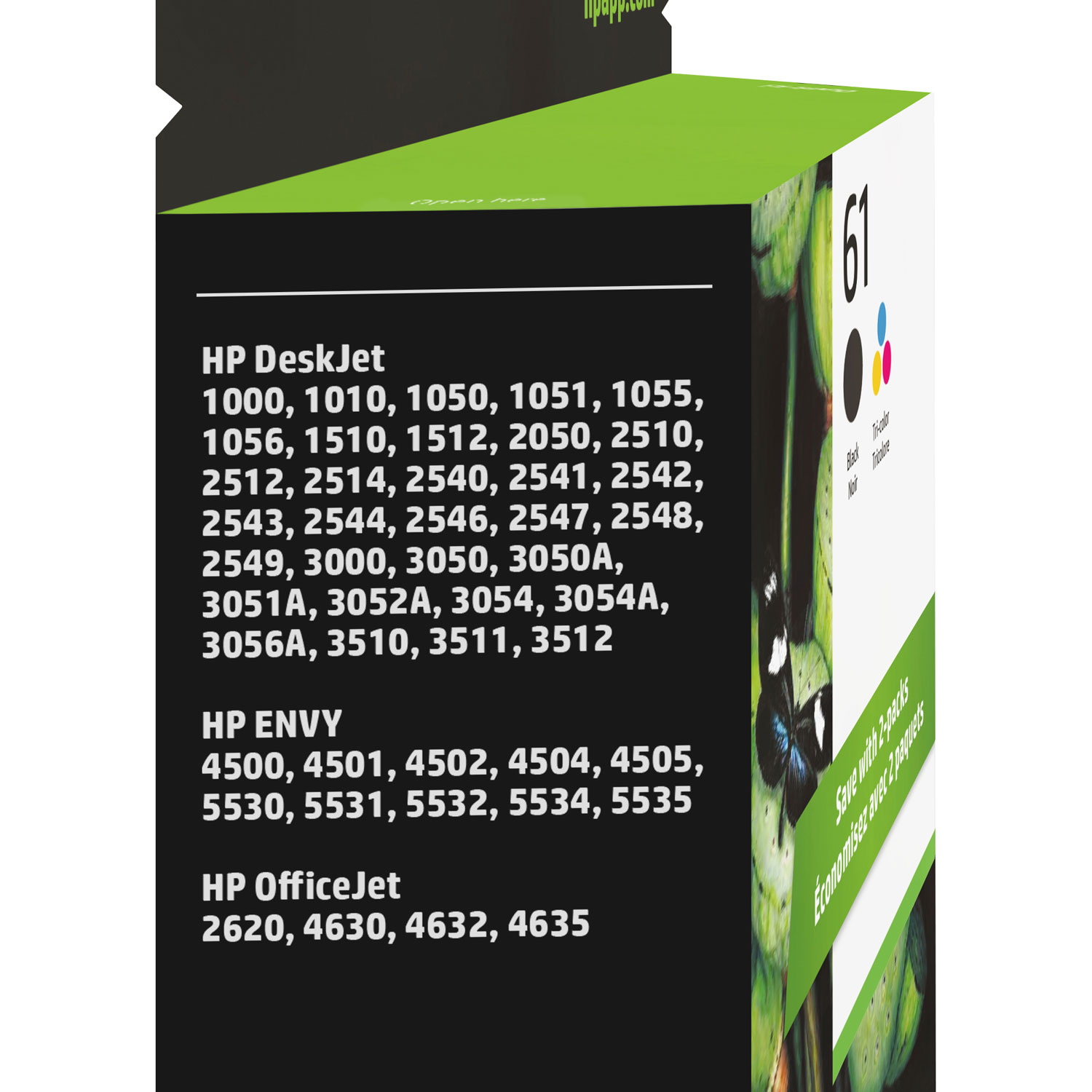 HP 61 Black/Tri-Colour Ink - 2 Pack