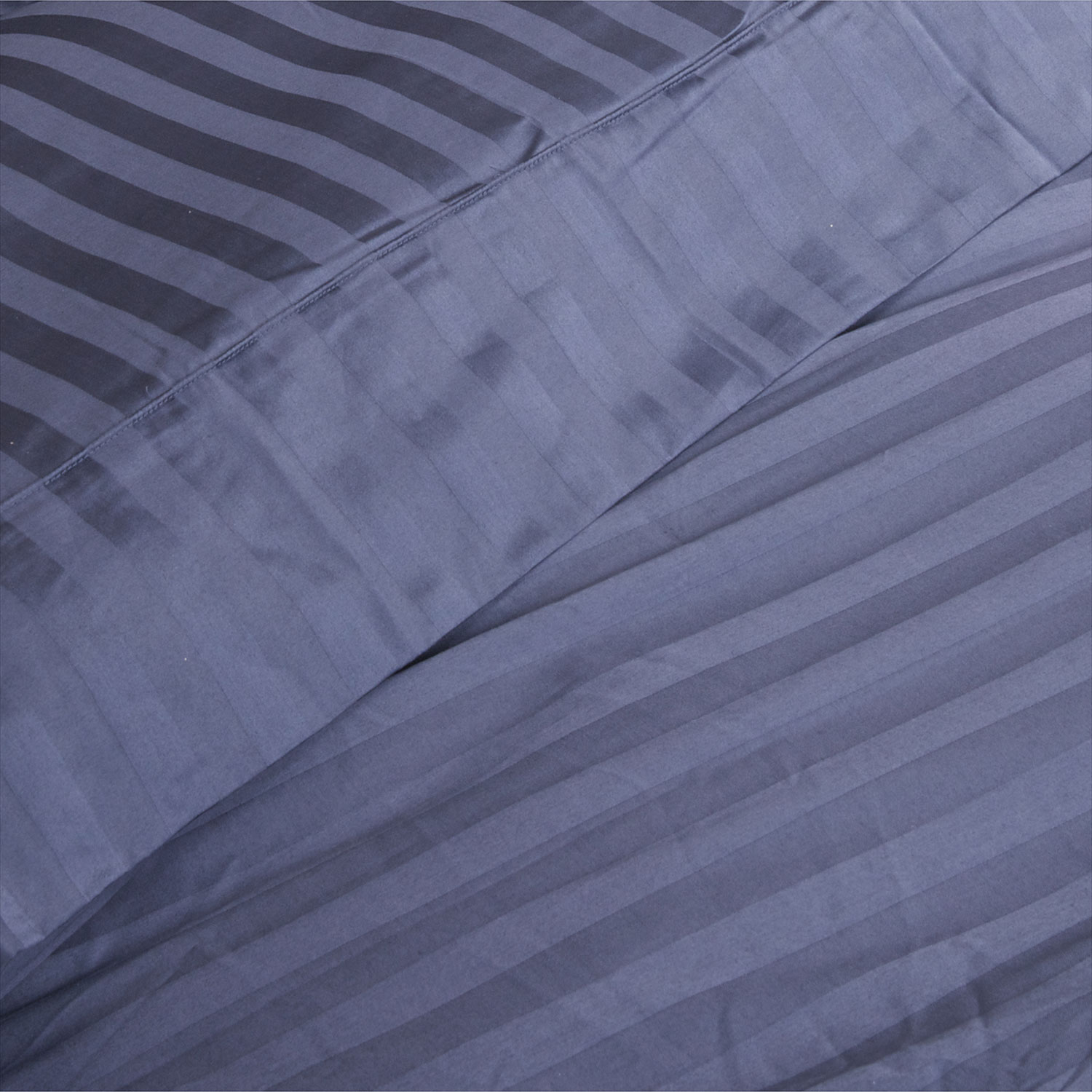 Ensemble de draps en coton fin contexture 233 Damask Stripe de Maholi - Lit 1 place - Marine