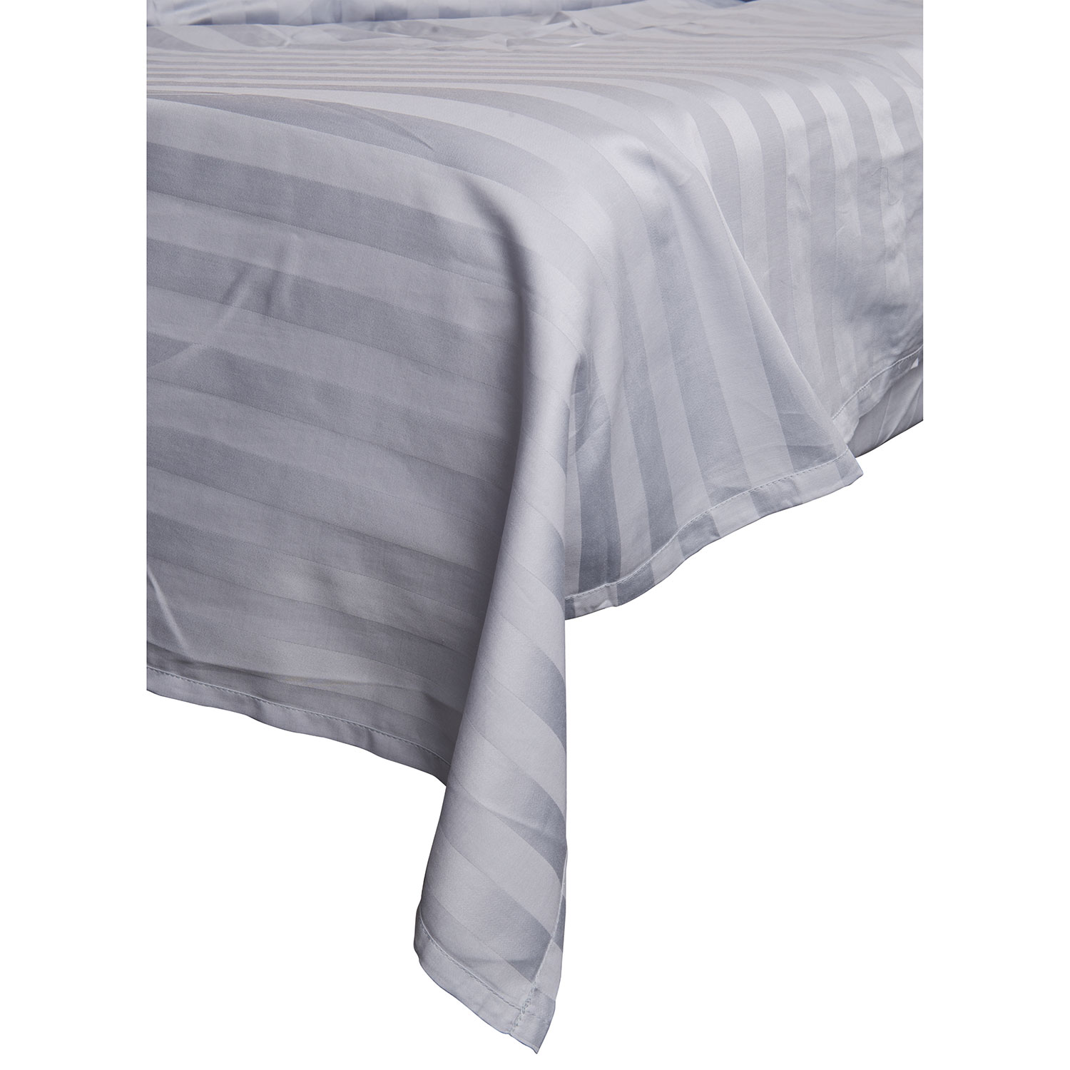 Ensemble de draps en coton fin contexture 233 Damask Stripe de Maholi - Lit 1 place - Bleu ciel