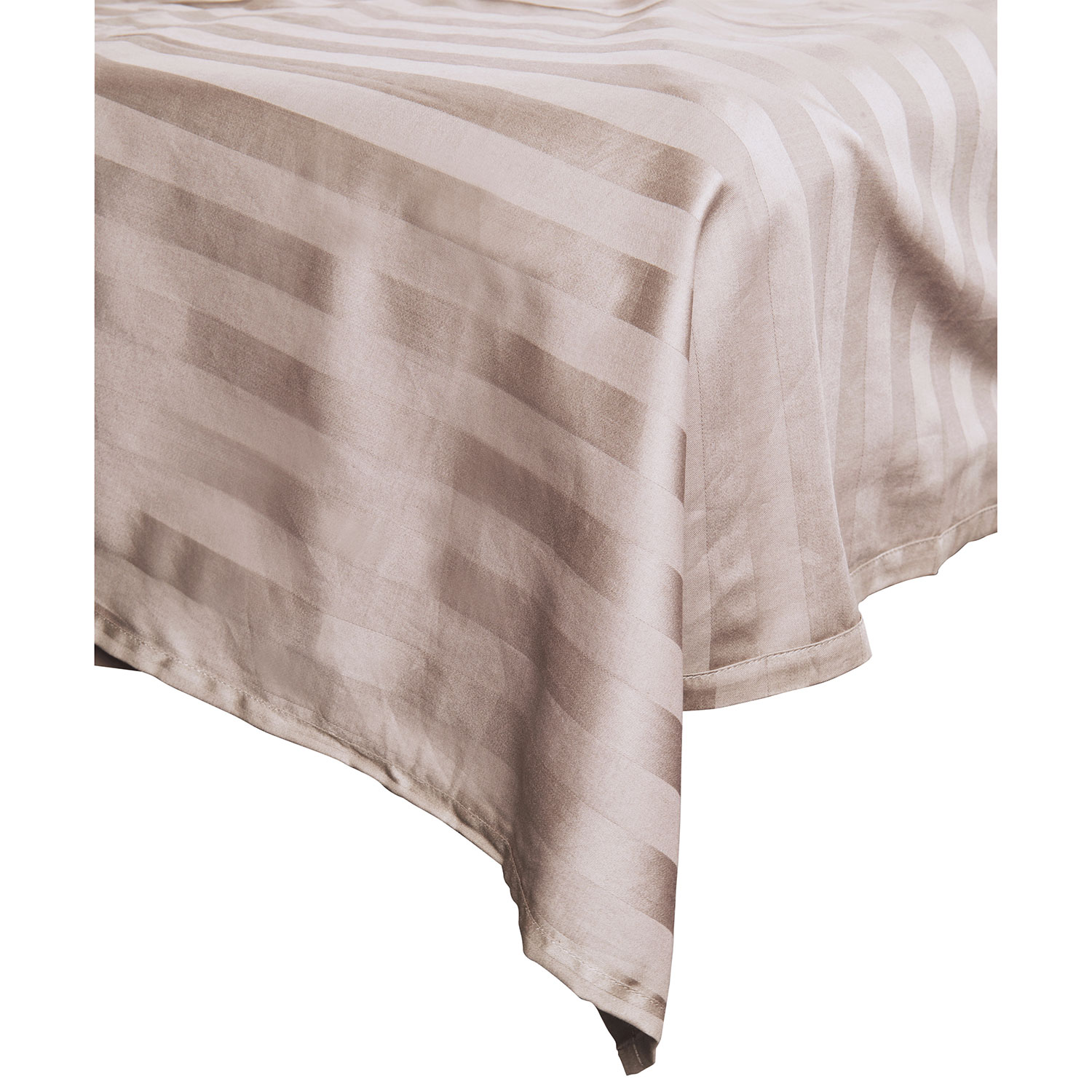 Ensemble de draps en coton égyptien contexture 300 Damask Stripe de Maholi - Lit 2 places - Sable