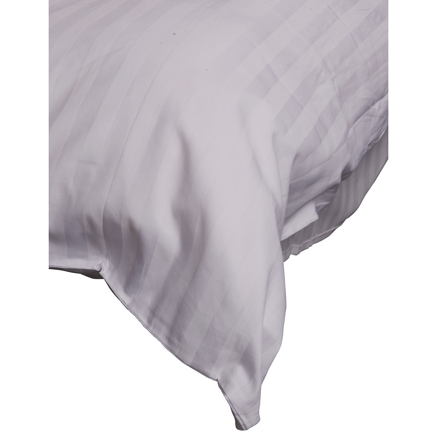 Maholi Damask Stripe Collection 233 Thread Count Cotton Duvet Cover Set - Single/Twin - White