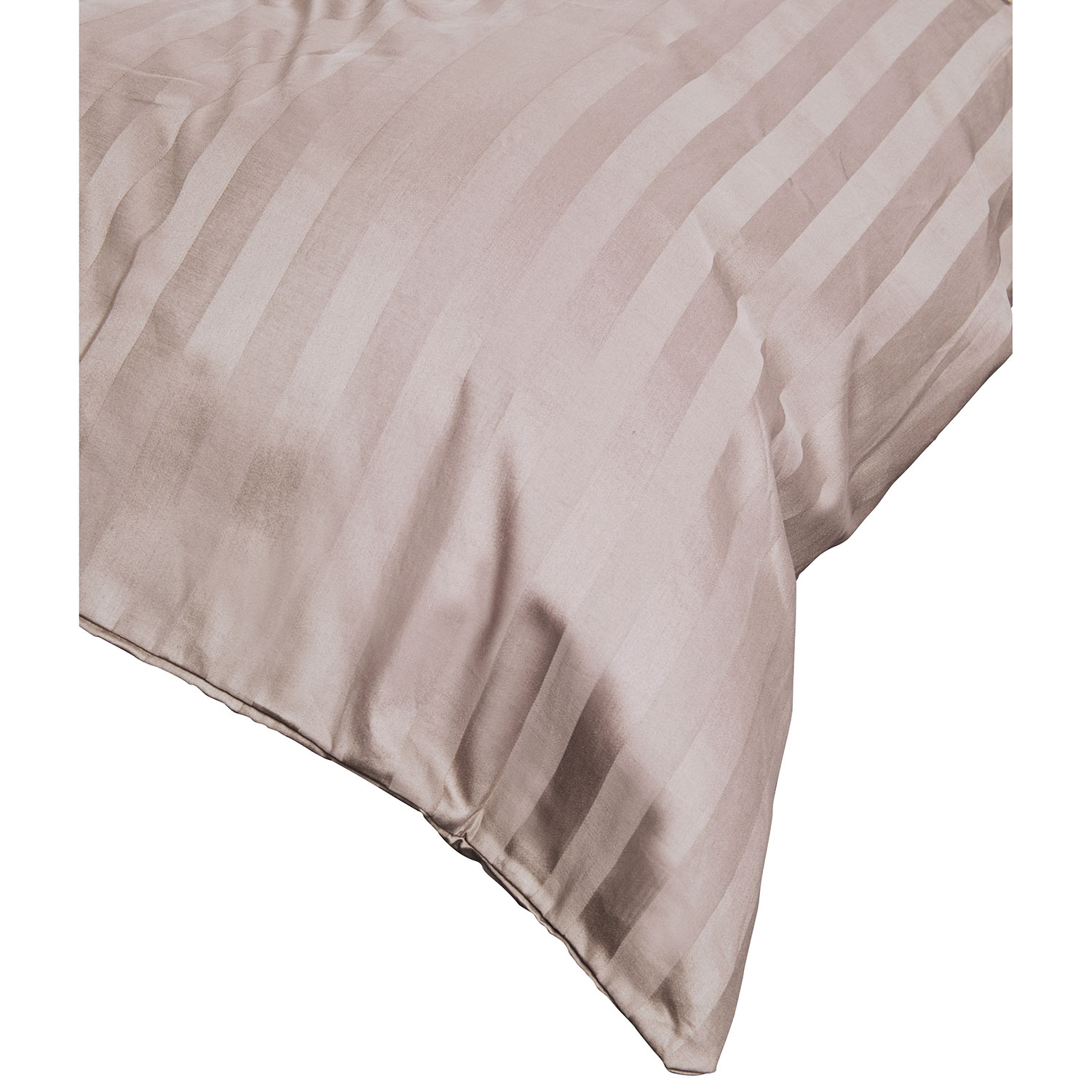 Ens. housse de couette en coton égyptien cont. 300 Damask Stripe de Maholi - Lit 2 places - Sable