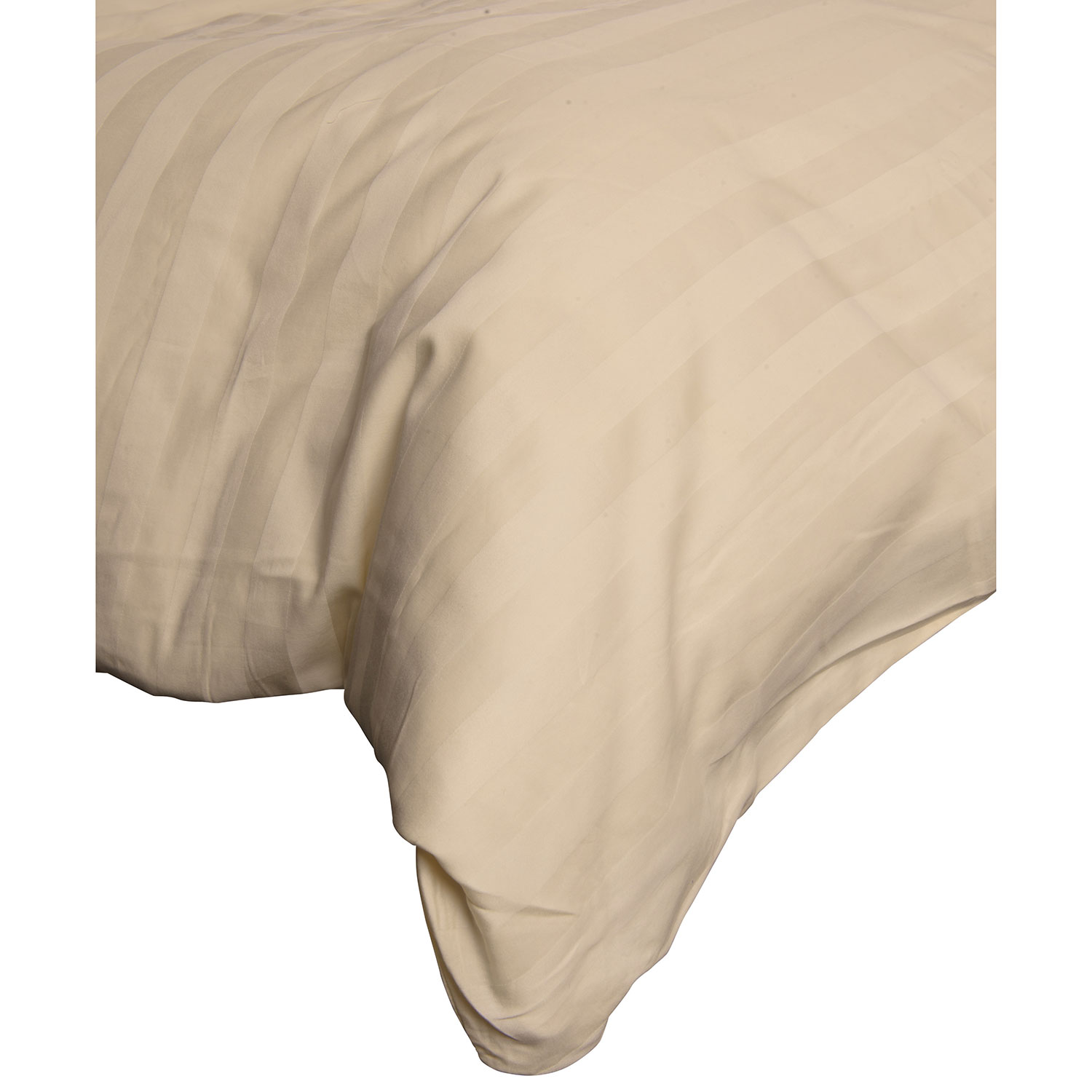 Maholi Damask Stripe Collection 300 Thread Count Egyptian Cotton Duvet Cover Set-Double/Full-Ivory