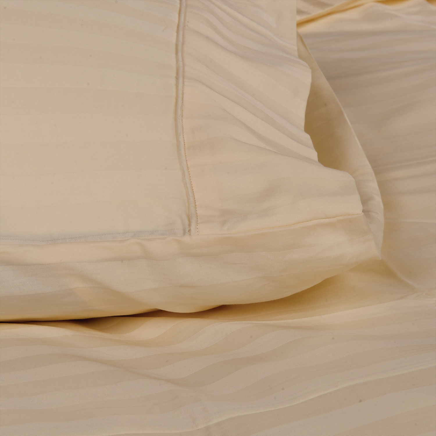 Ensemble de draps contexture 300 collection Damask Stripe de Maholi - Très grand lit - Ivoire