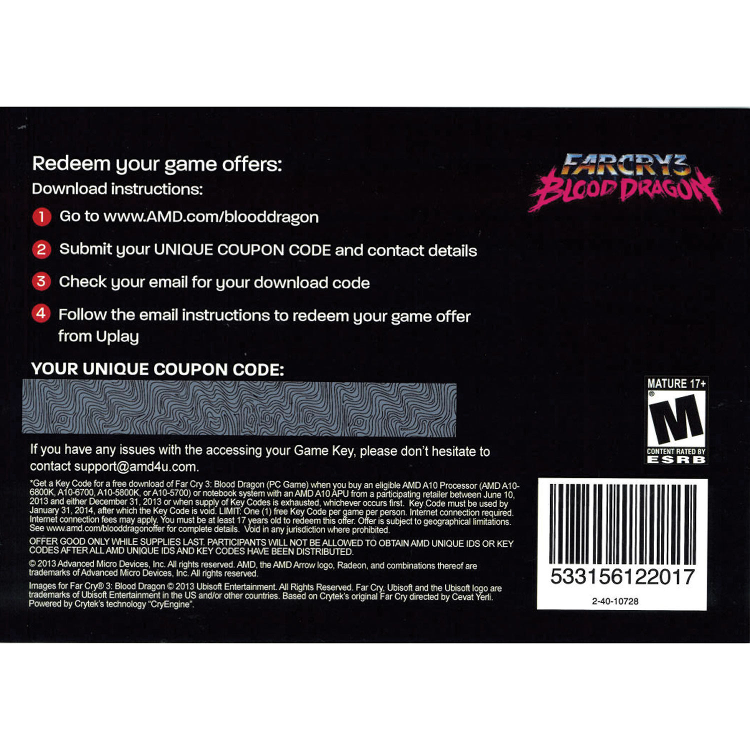 Far Cry 3: Blood Dragon Download Coupon