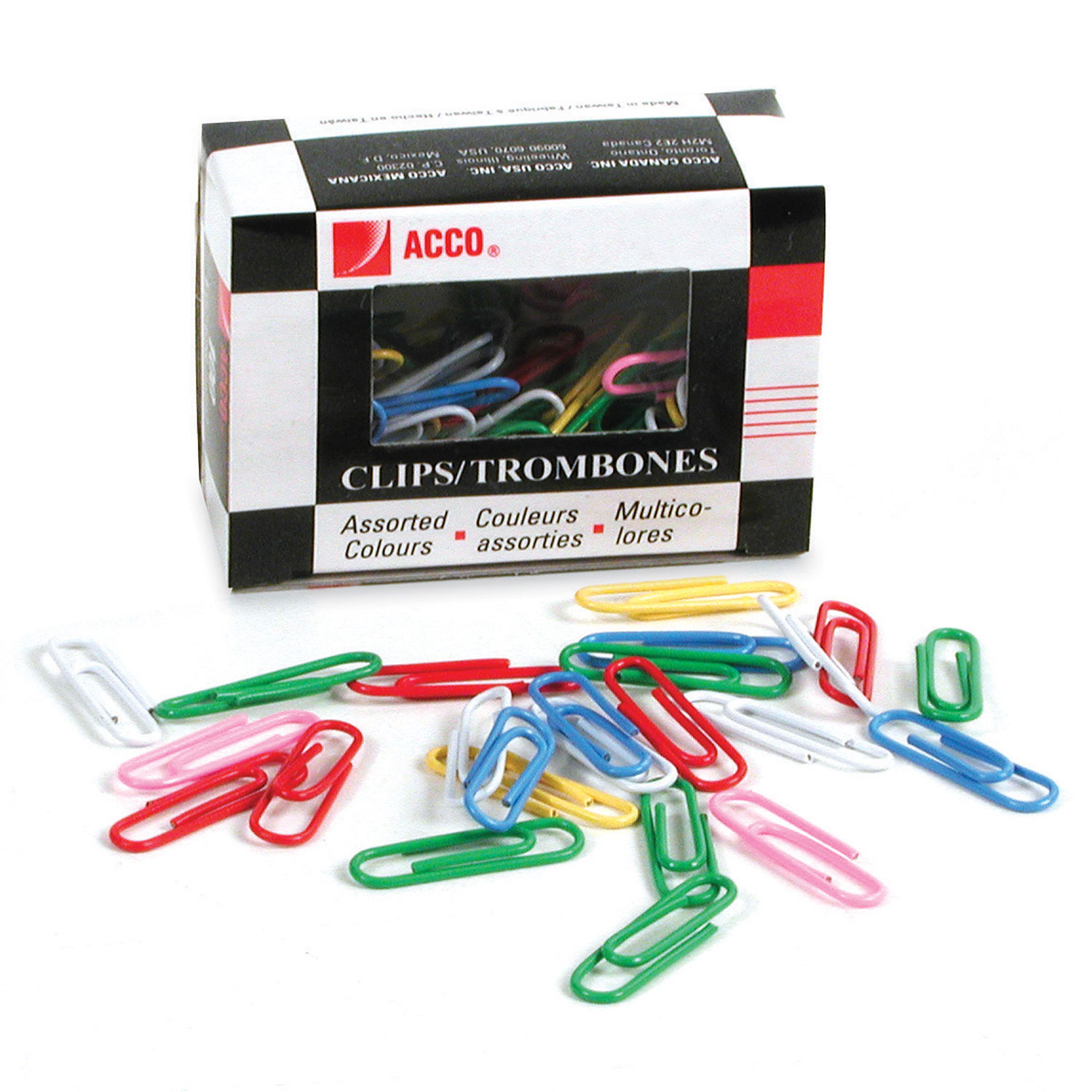 Acco Assorted Vinyl Coated Paper Clips (ACC72524) - 500 Pack