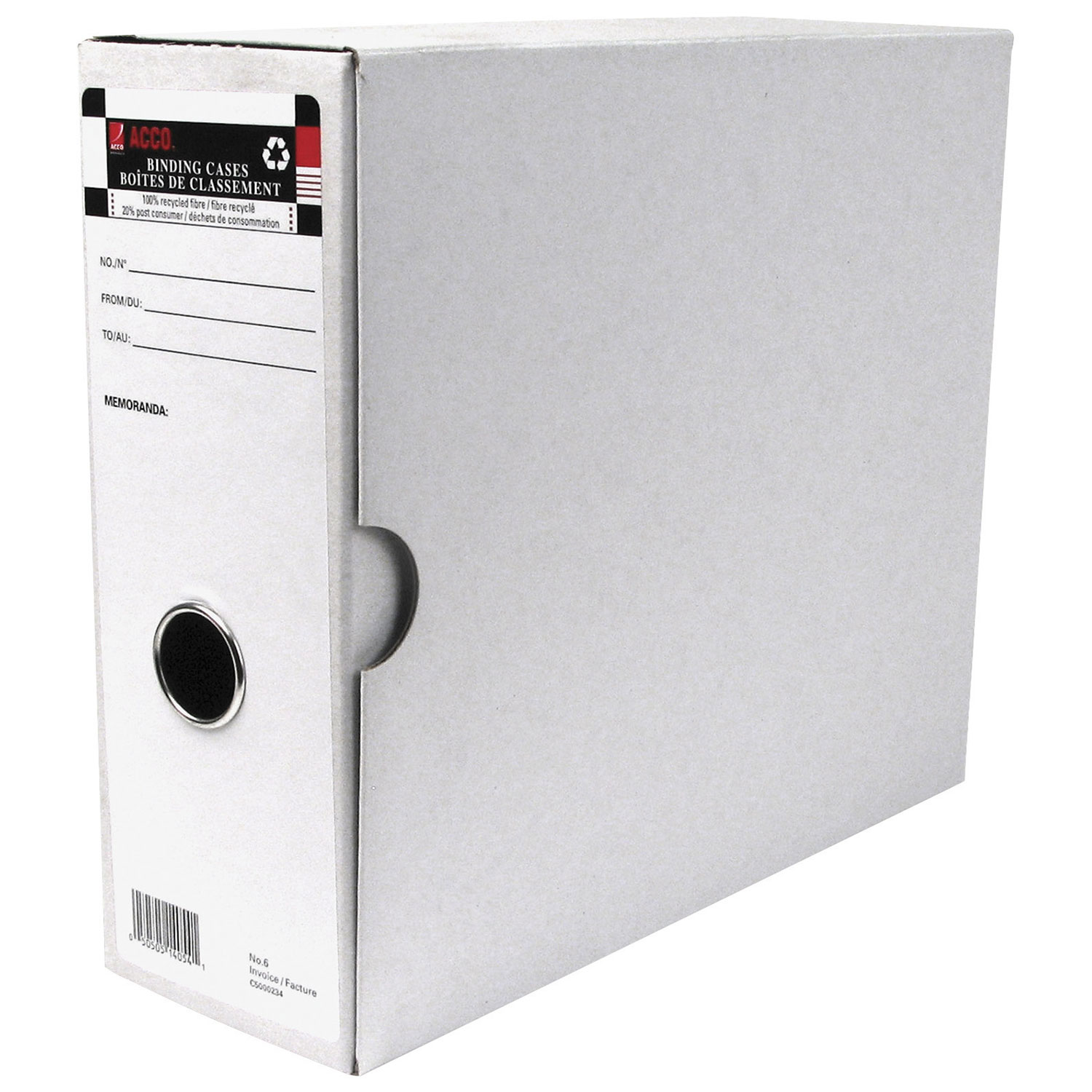 Acco No. 6 Invoice Binding Case - 6 Pack - White