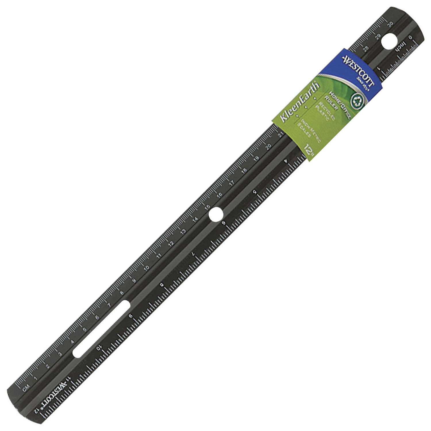 Acme United Westcott KleenEarth Recycled Plastic Ruler - Black