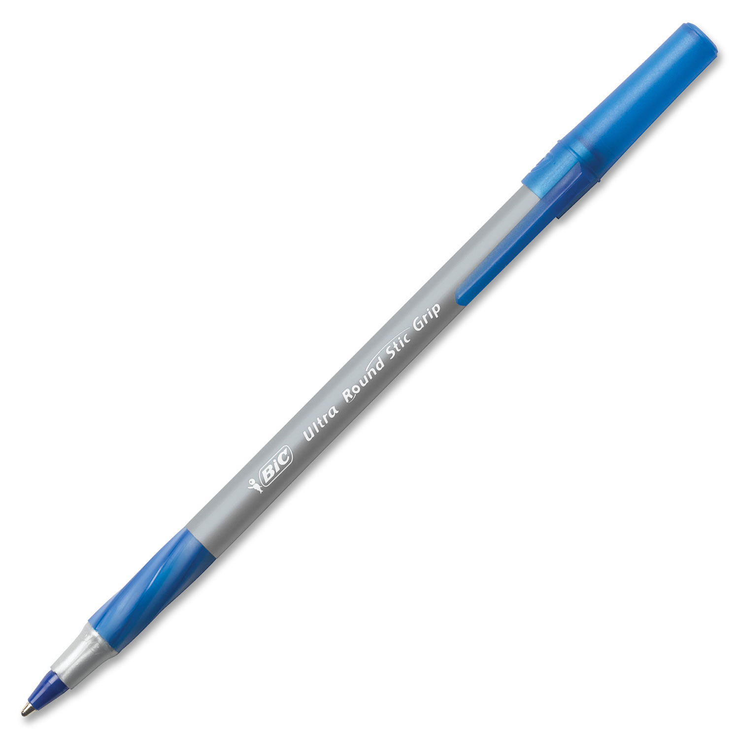 Stylo à bille Round Stic Comfort Grip de BIC - Paquet de 12 - Bleu