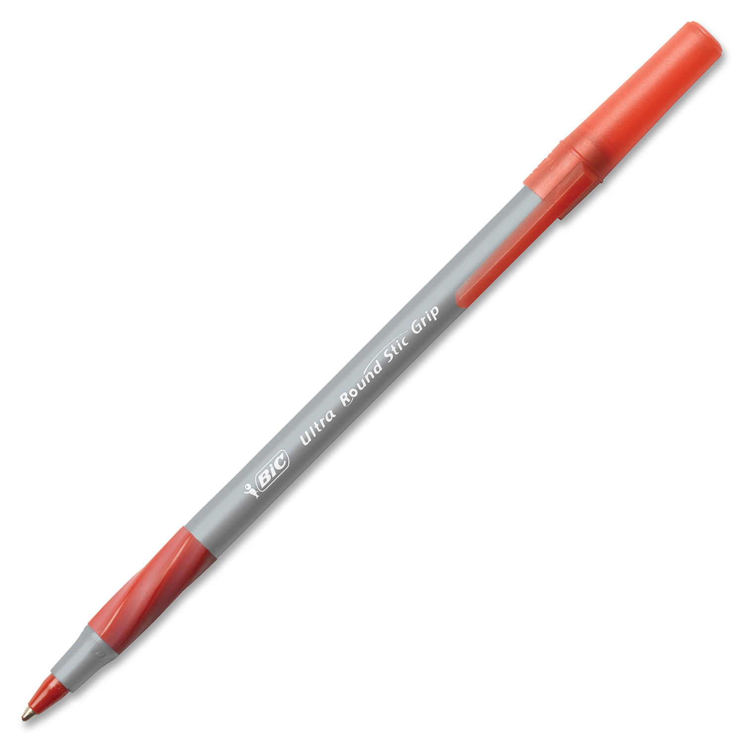 Stylo à bille Round Stic de BIC - Paquet de 12 - Pointe fine - Rouge