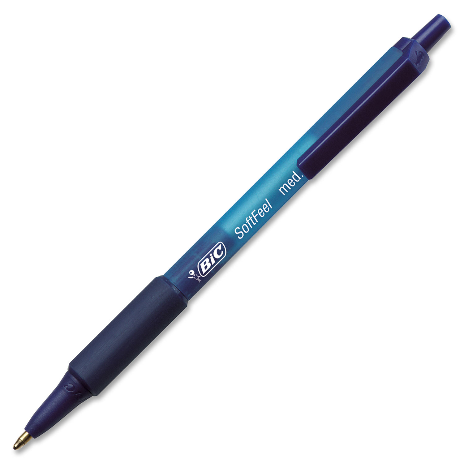 BIC SoftFeel Retractable Ball Point Pen - 12 Pack - Blue