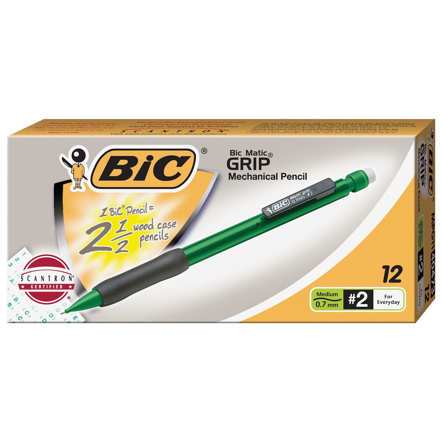 BIC Bicmatic 0.7mm Grip Mechanical Pencil - 12 Pack
