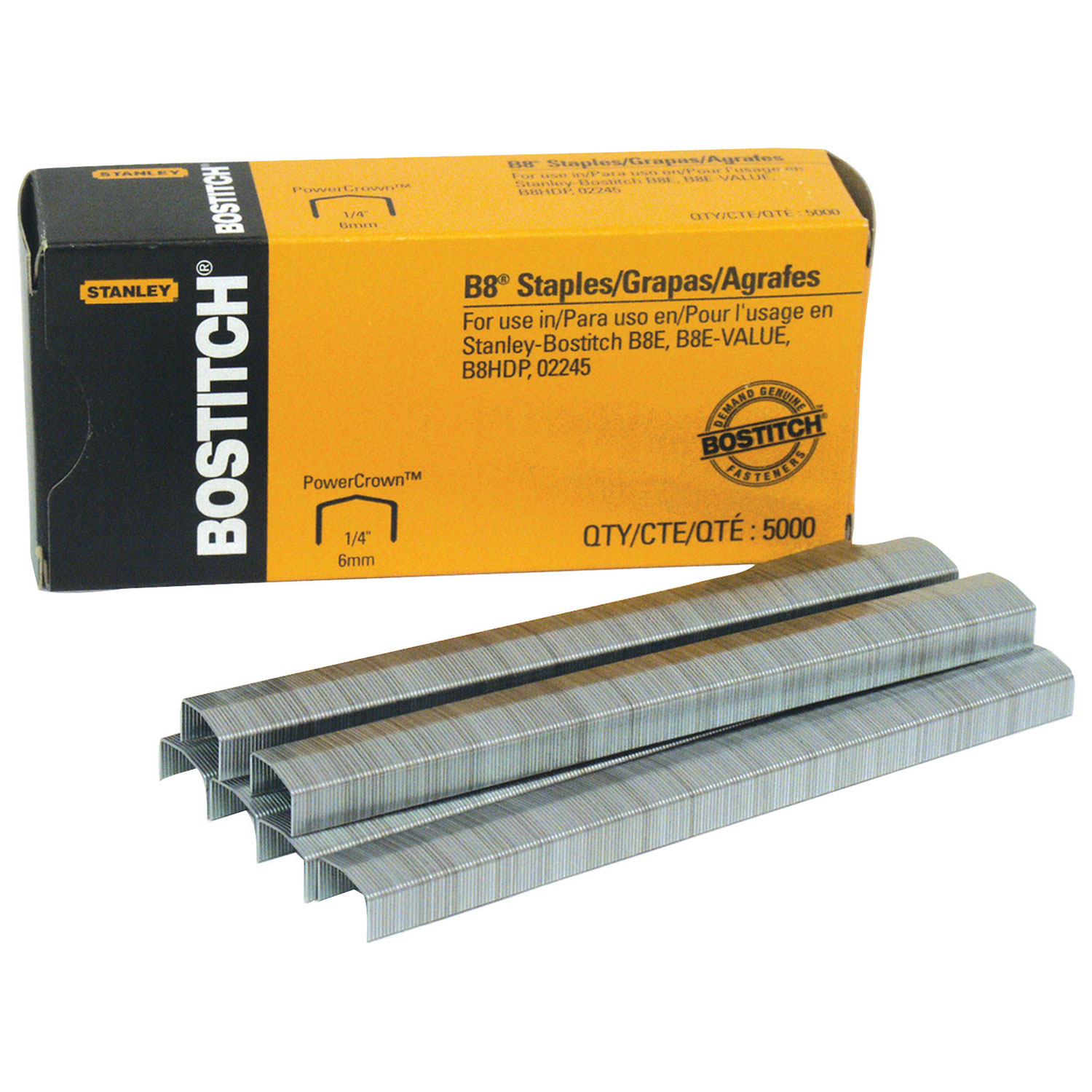 Stanley Bostitch B8 Power Crown Staples - 5000 Pack