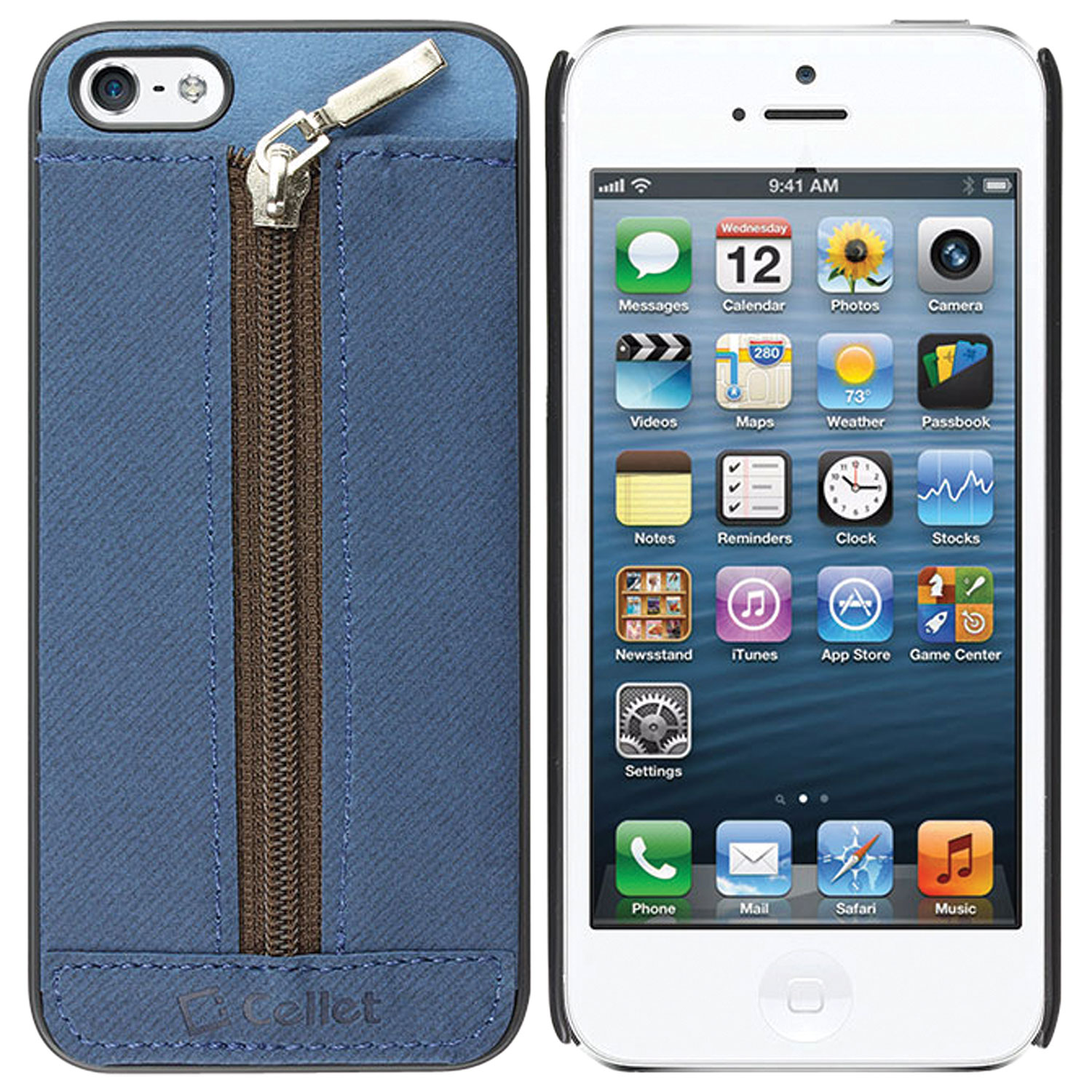 Cellet Zipper iPhone 5/5s Soft Shell Case - Blue