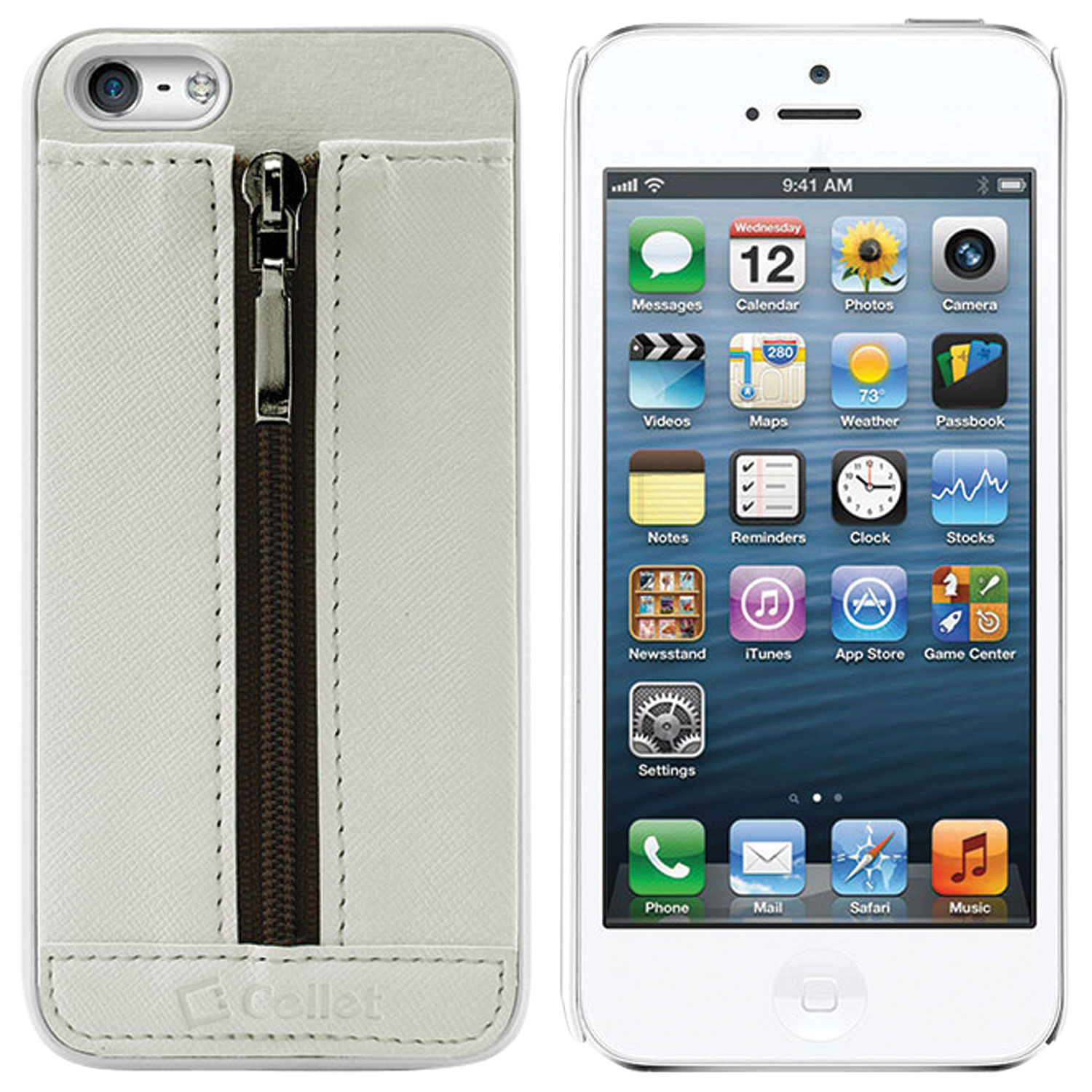 Cellet Zipper iPhone 5/5s Soft Shell Case - White