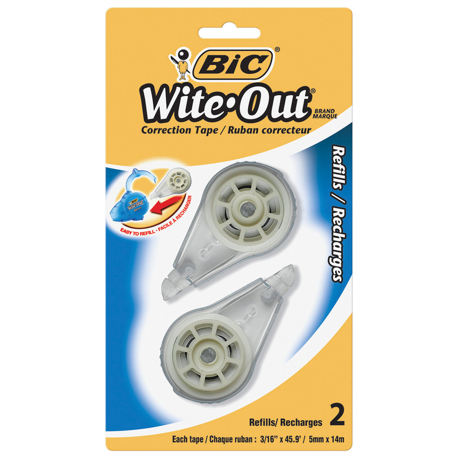 Recharges pour ruban correcteur Wite-Out de BIC - Paquet de 6