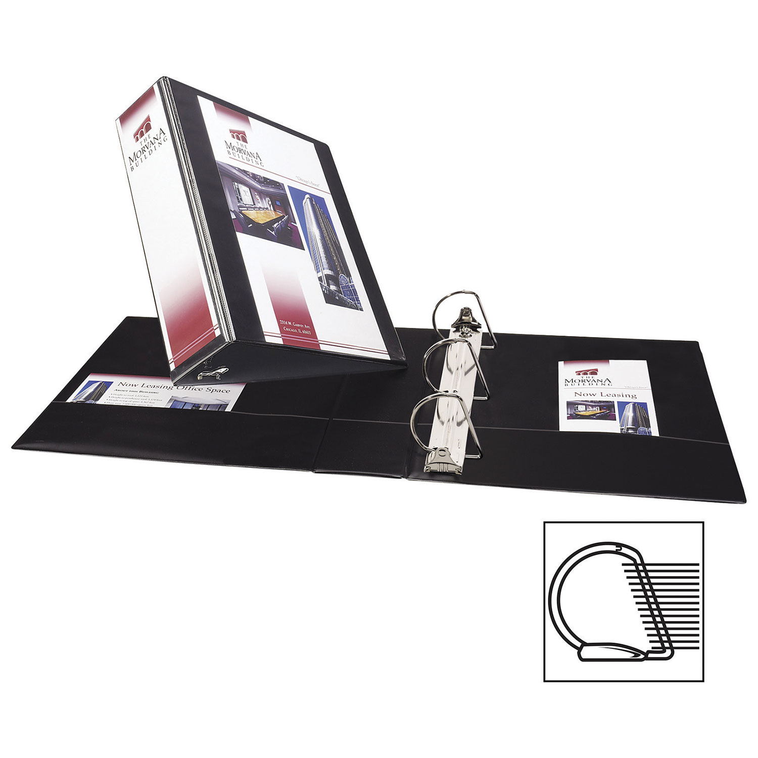 Reliure de présentation durable à anneaux EZ-Turn de 3 po d'Avery - Noir