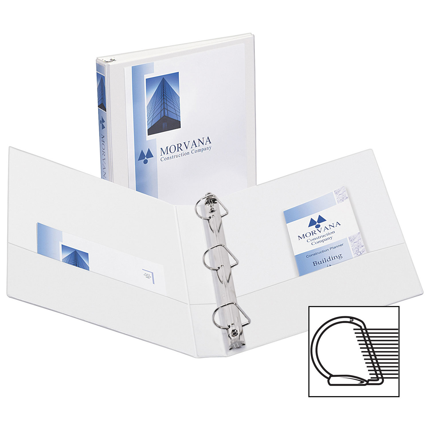 Avery Durable 1 1/2" Reference Slant D-Ring View Binder - White