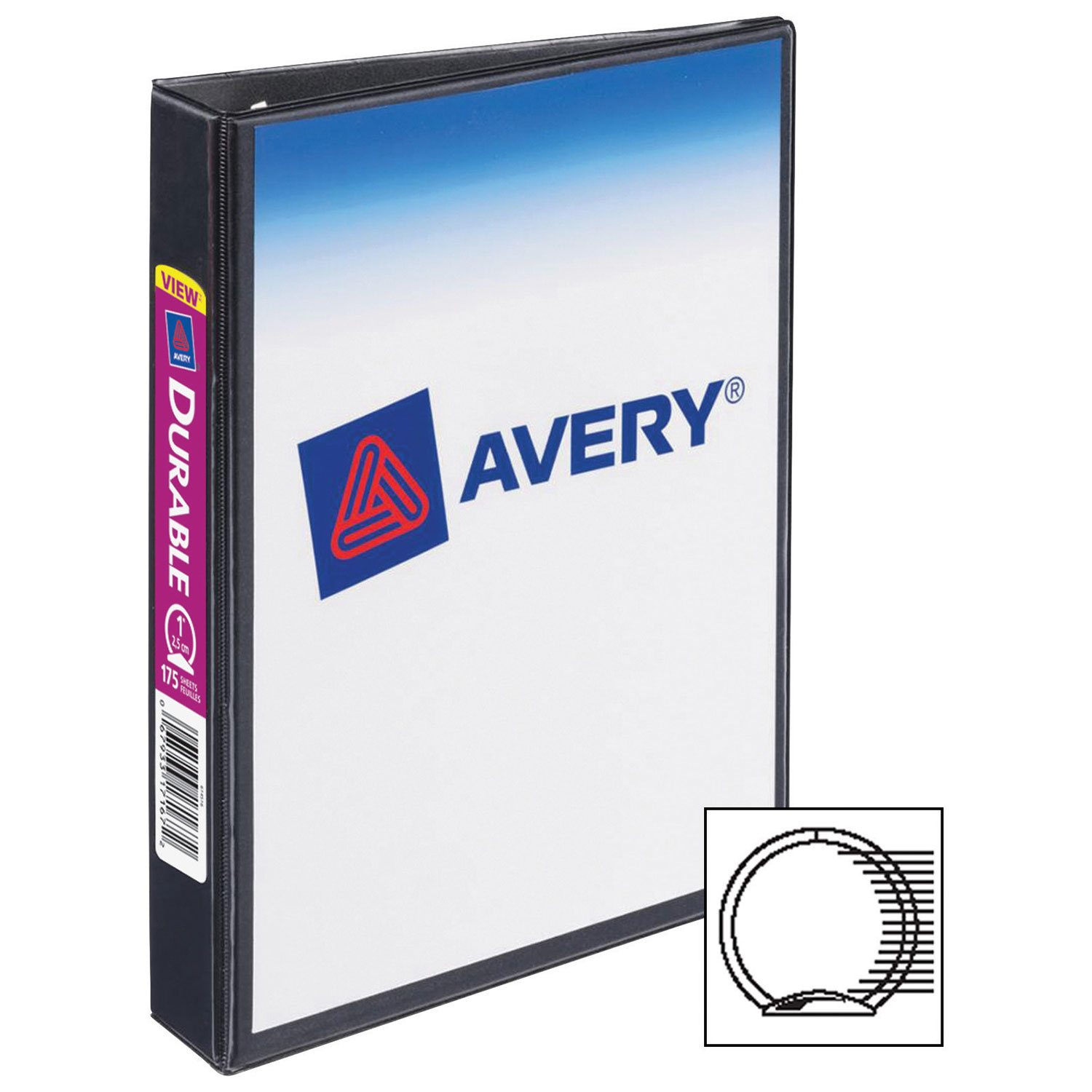Avery 1" Durable View Ring Binder - Black